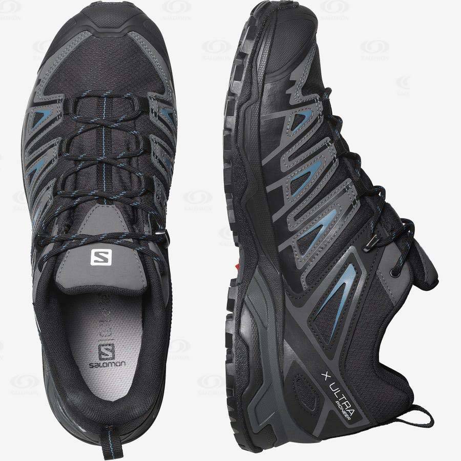 Black Men's Salomon X ULTRA PIONEER CLIMASALOMON™ WATERPROOF Hiking Shoes | USA-O1271