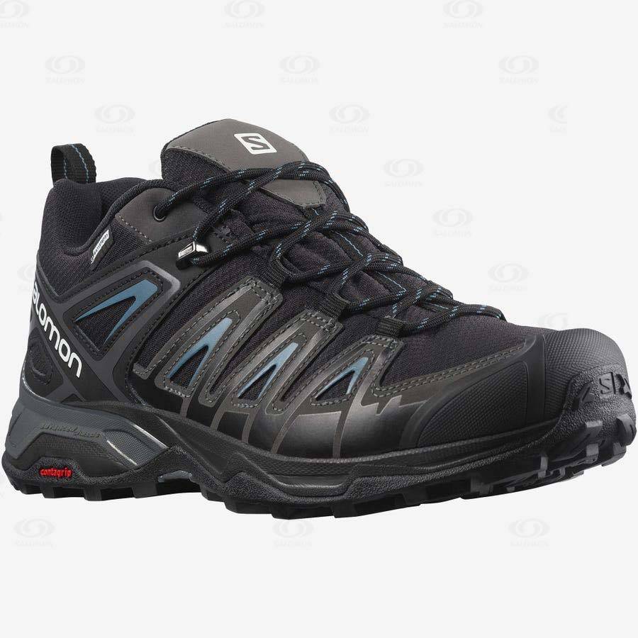 Black Men's Salomon X ULTRA PIONEER CLIMASALOMON™ WATERPROOF Hiking Shoes | USA-O1271