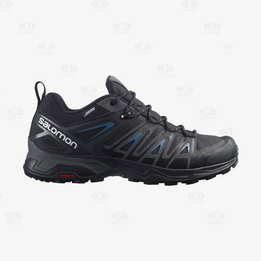 Black Men\'s Salomon X ULTRA PIONEER CLIMASALOMON™ WATERPROOF Hiking Shoes | USA-O1271