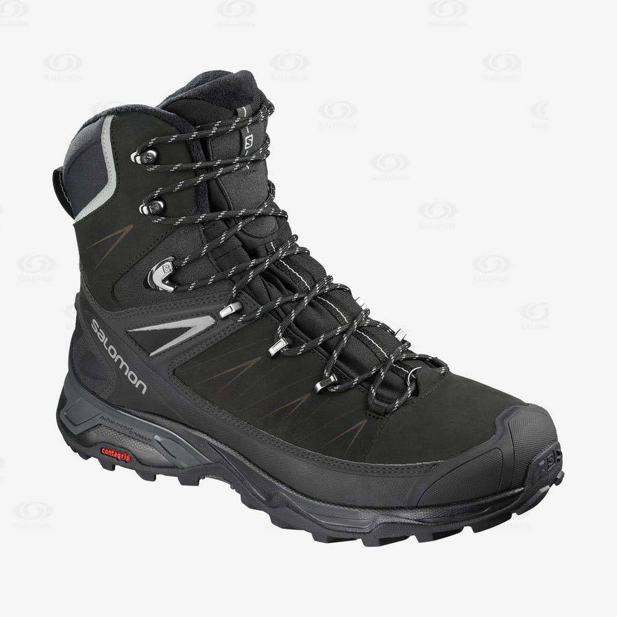 Black Men\'s Salomon X ULTRA WINTER CLIMASALOMON™ WATERPROOF 2 Winter Boots | USA-L1928