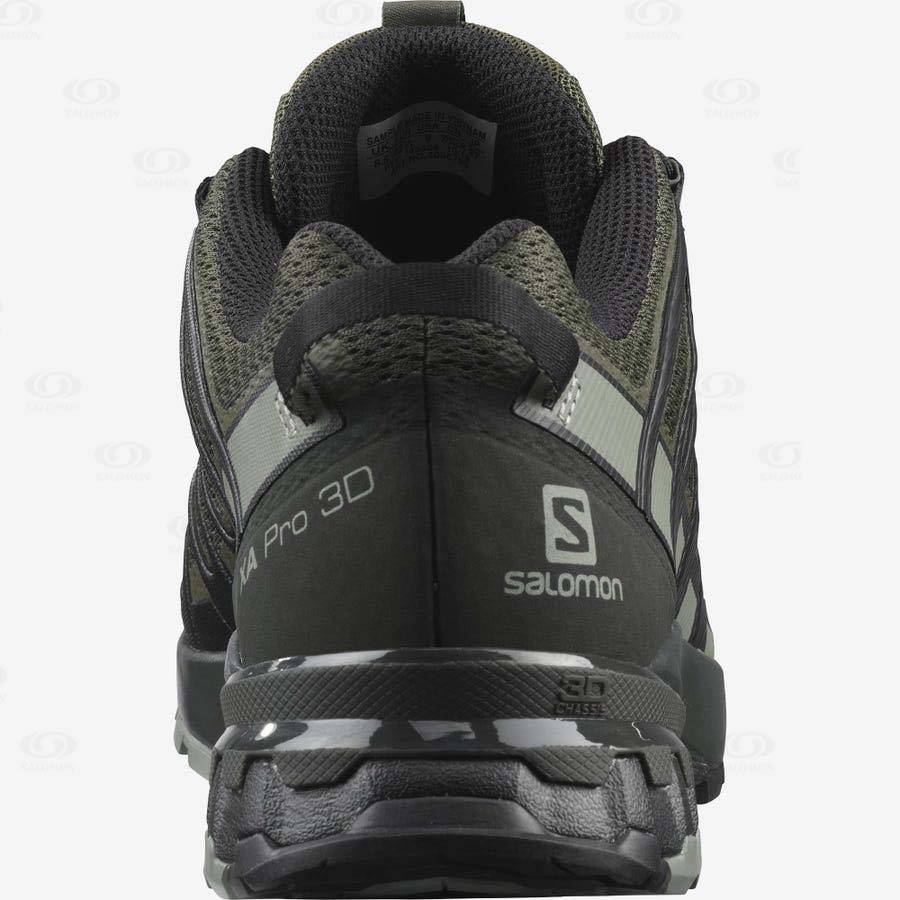 Black / Olive Men's Salomon XA PRO 3D v8 Hiking Shoes | USA-N1526