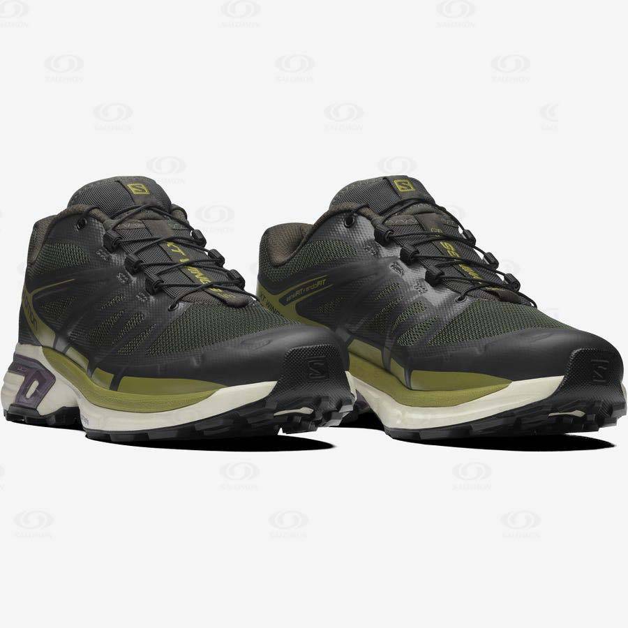 Black / Olive Men's Salomon XT-WINGS 2 Sneakers | USA-M1972