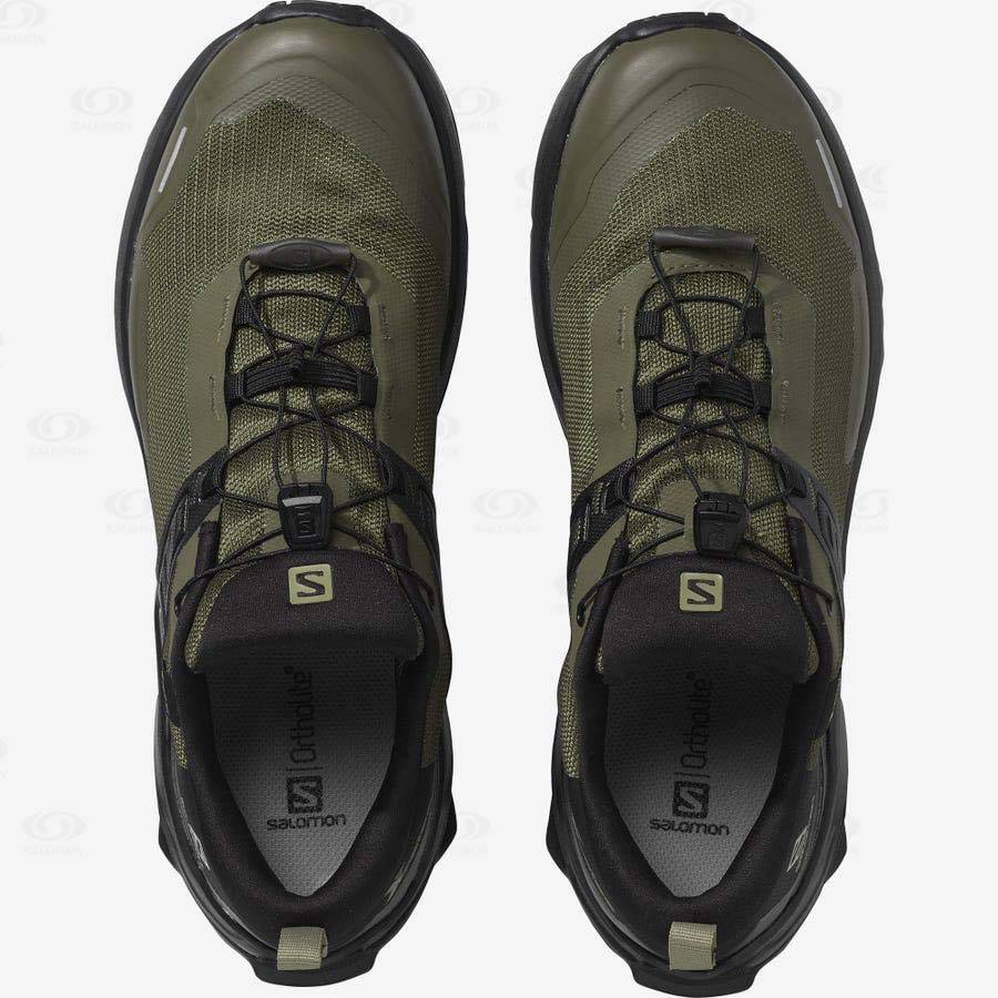 Black / Olive Men's Salomon X RAISE GORE-TEX Hiking Shoes | USA-M2588