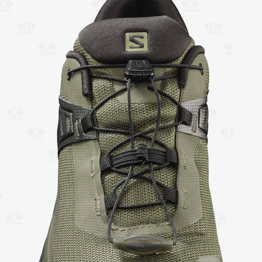 Black / Olive Men's Salomon X RAISE GORE-TEX Hiking Shoes | USA-M2588