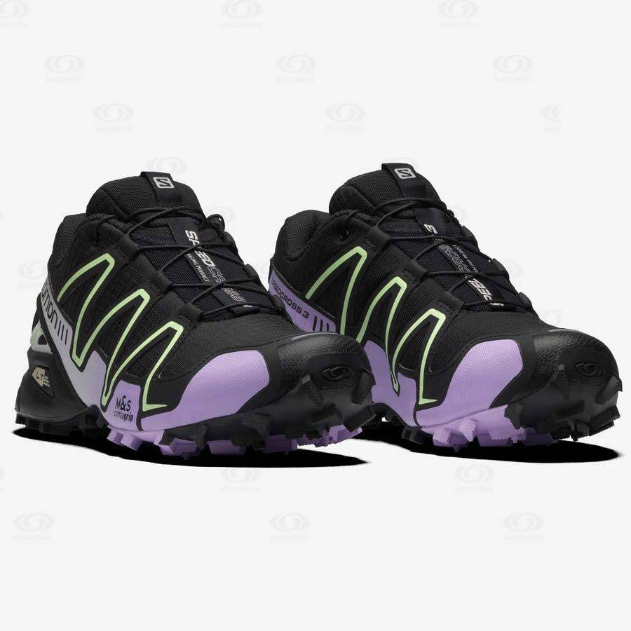 Black / Purple Women's Salomon SPEEDCROSS 3 Sneakers | USA-N1771