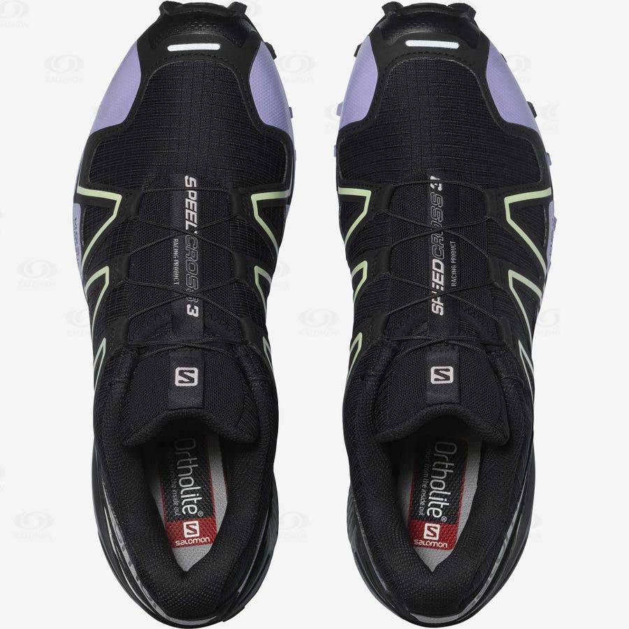 Black / Purple Women's Salomon SPEEDCROSS 3 Sneakers | USA-N1771