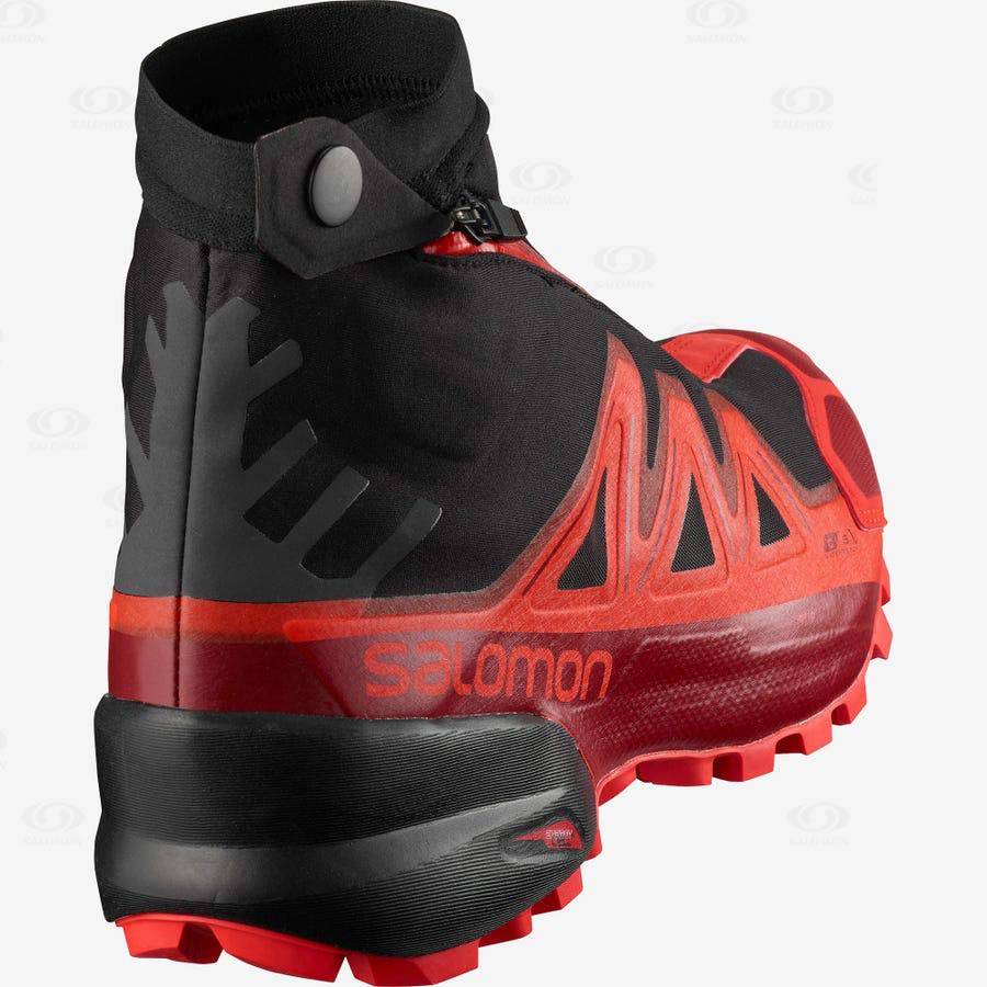 Black / Red Men's Salomon SNOWSPIKE CLIMASALOMON™ Waterproof Shoes | USA-M2336