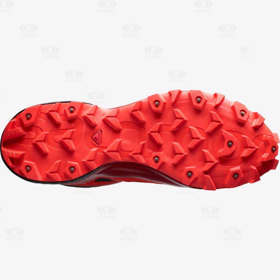 Black / Red Men's Salomon SNOWSPIKE CLIMASALOMON™ WATERPROOF Trail Running Shoes | USA-S2591