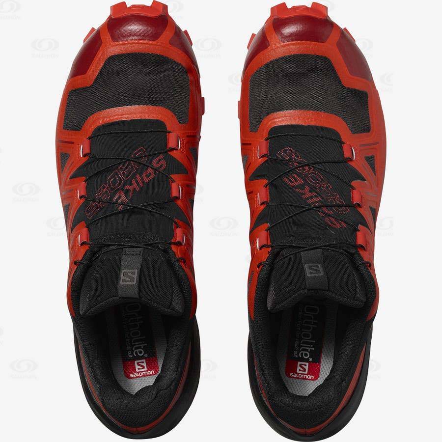 Black / Red Men's Salomon SPIKECROSS 5 GORE-TEX Trail Running Shoes | USA-W1630