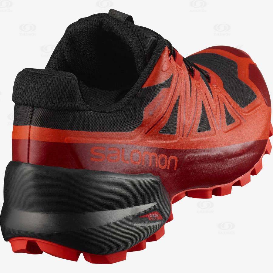 Black / Red Men's Salomon SPIKECROSS 5 GORE-TEX Trail Running Shoes | USA-W1630