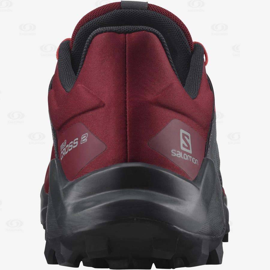 Black / Red Men's Salomon WILDCROSS 2 Trail Running Shoes | USA-W3930