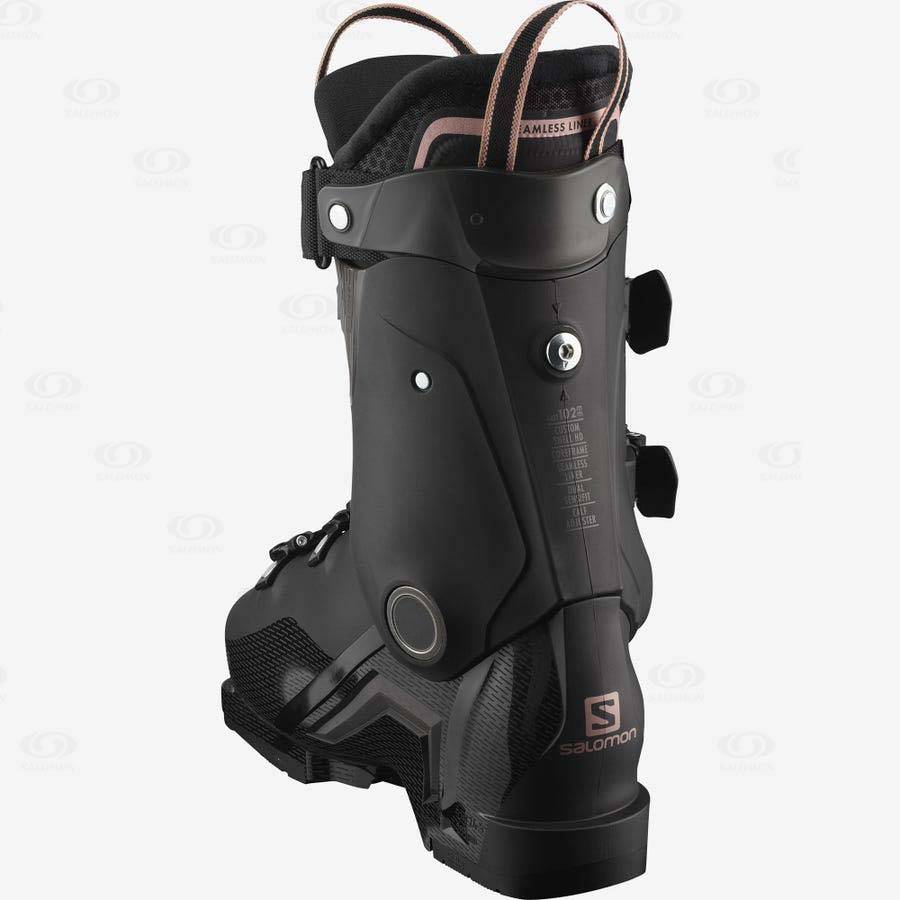 Black / Rose Gold Women's Salomon S/PRO HV 100 Ski Boots | USA-A2179