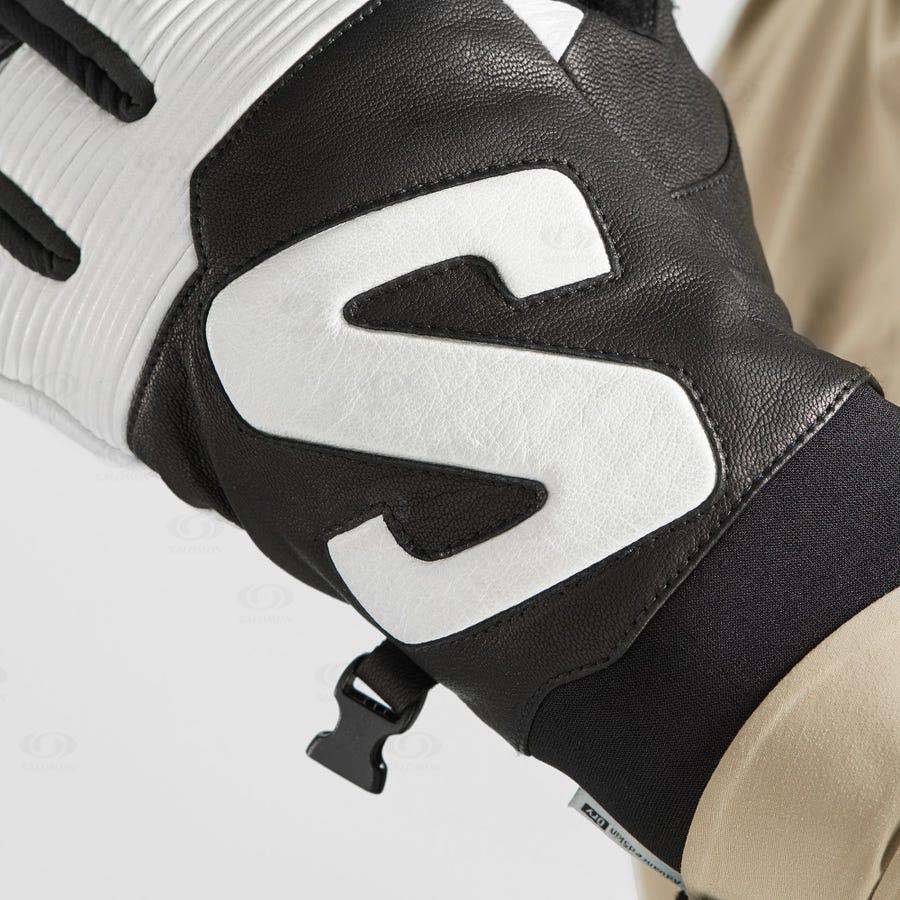 Black / White Men's Salomon QST HERITAGE Gloves | USA-A1010