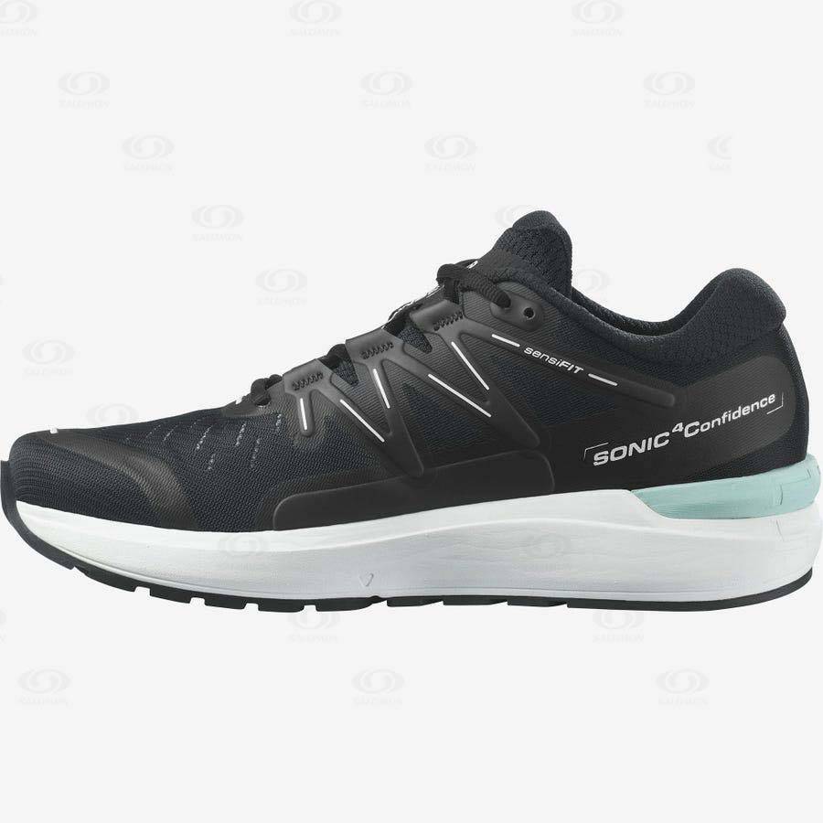 Black / White Men's Salomon SONIC 4 Confidence Running Shoes | USA-N1666