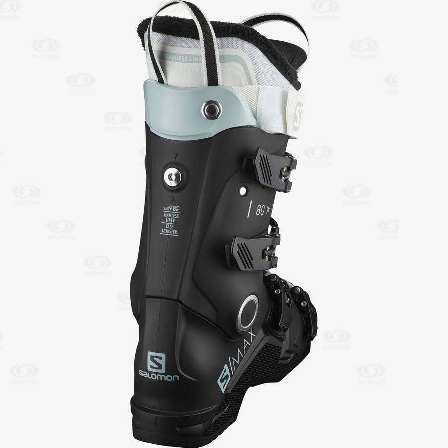 Black / White Women's Salomon S/MAX 80 Ski Boots | USA-A1927