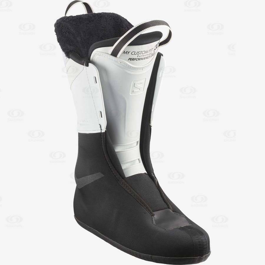 Black / White Women's Salomon S/MAX 80 Ski Boots | USA-A1927