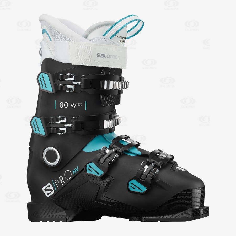 Black / White Women\'s Salomon S/PRO HV 80 W IC Ski Boots | USA-N1232