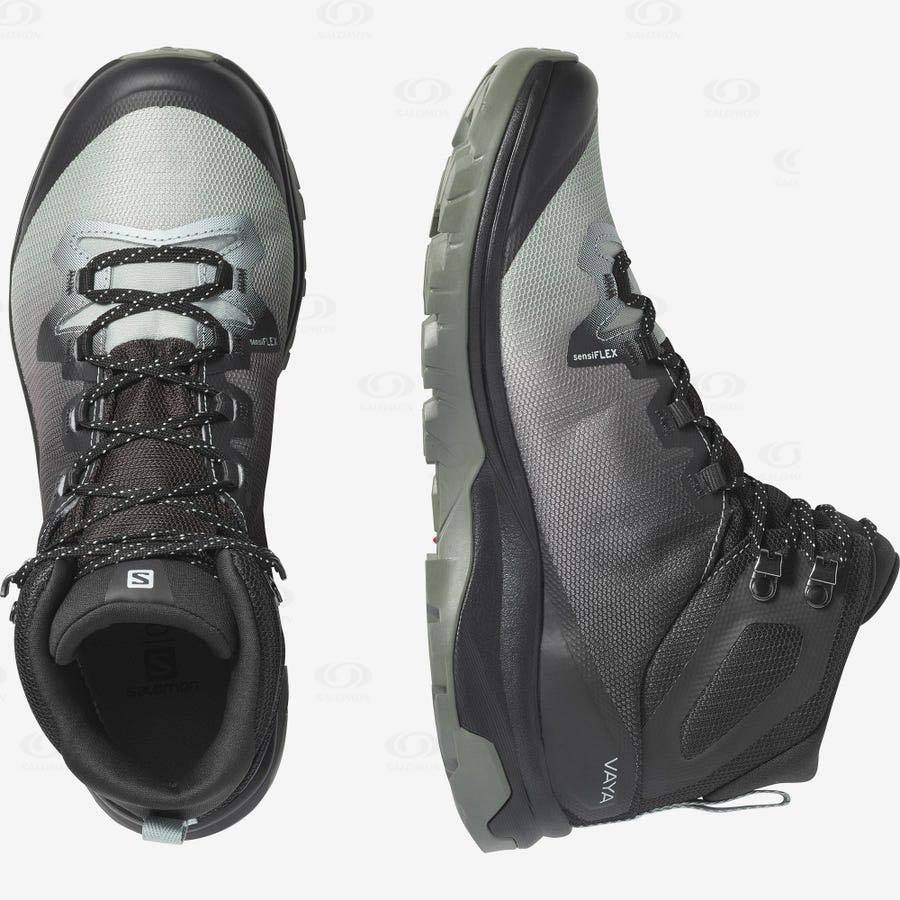 Black / White Women's Salomon VAYA MID GORE-TEX Waterproof Shoes | USA-M1034