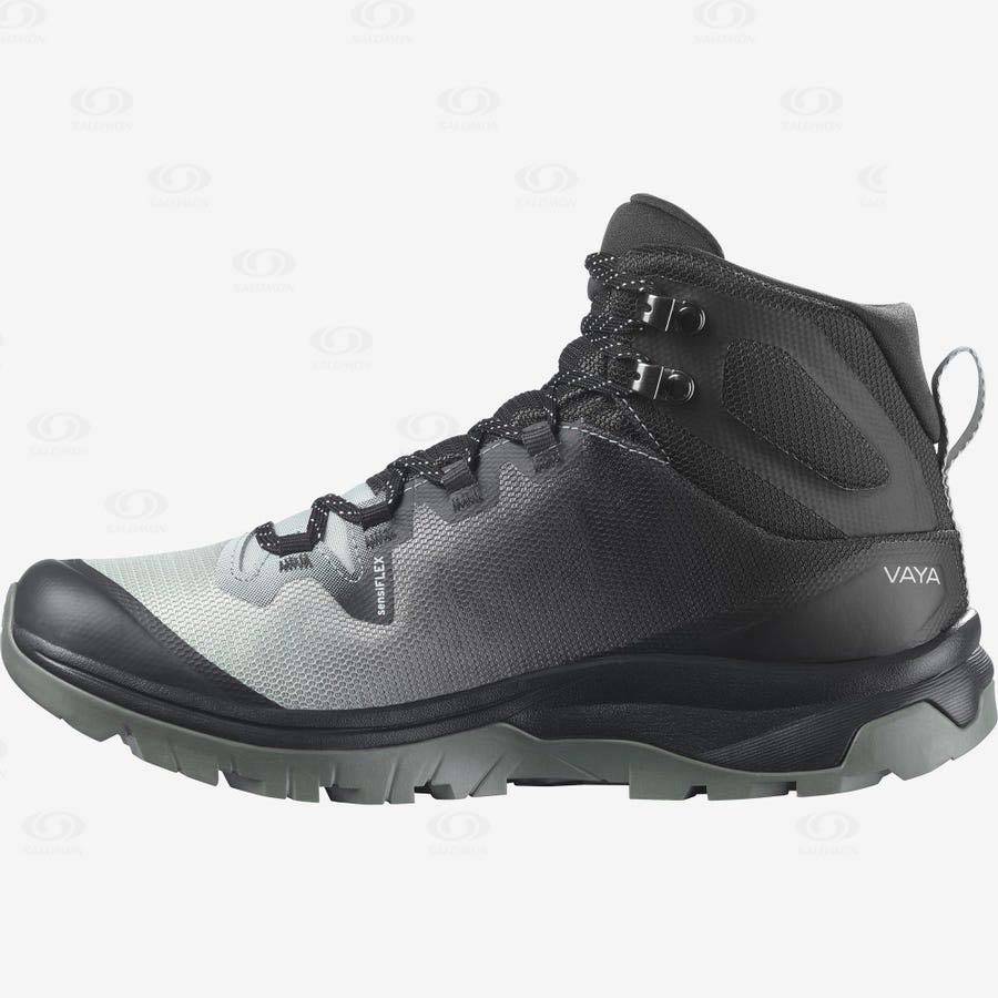 Black / White Women's Salomon VAYA MID GORE-TEX Waterproof Shoes | USA-M1034