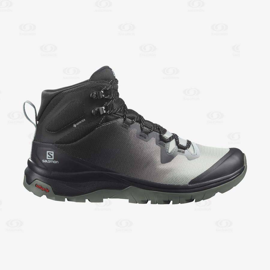 Black / White Women\'s Salomon VAYA MID GORE-TEX Waterproof Shoes | USA-M1034