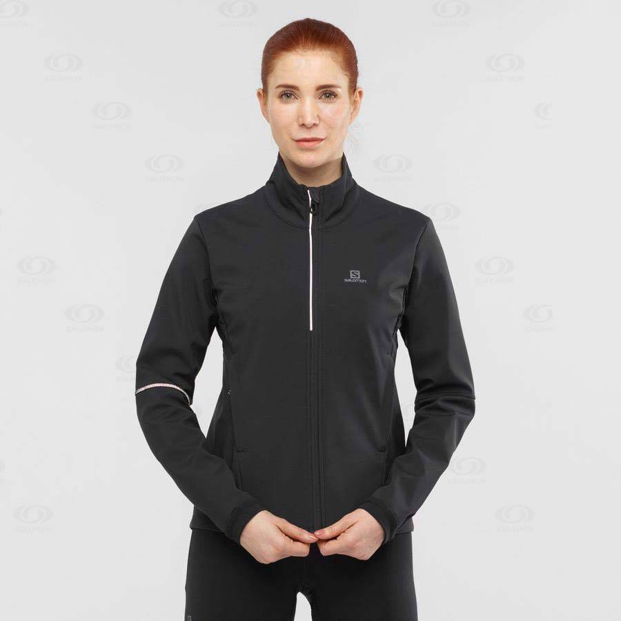 Black Women's Salomon AGILE SOFTSHELL Softshell Jackets | USA-O2421