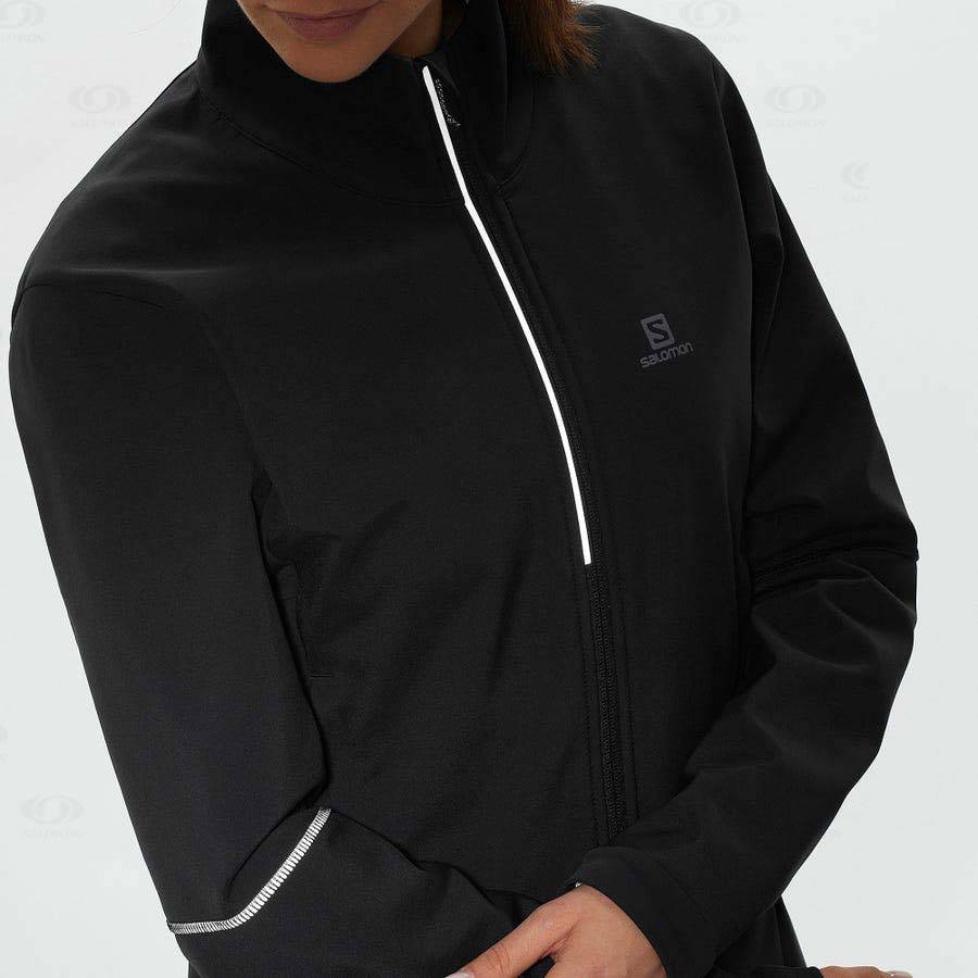 Black Women's Salomon AGILE SOFTSHELL Softshell Jackets | USA-O2421