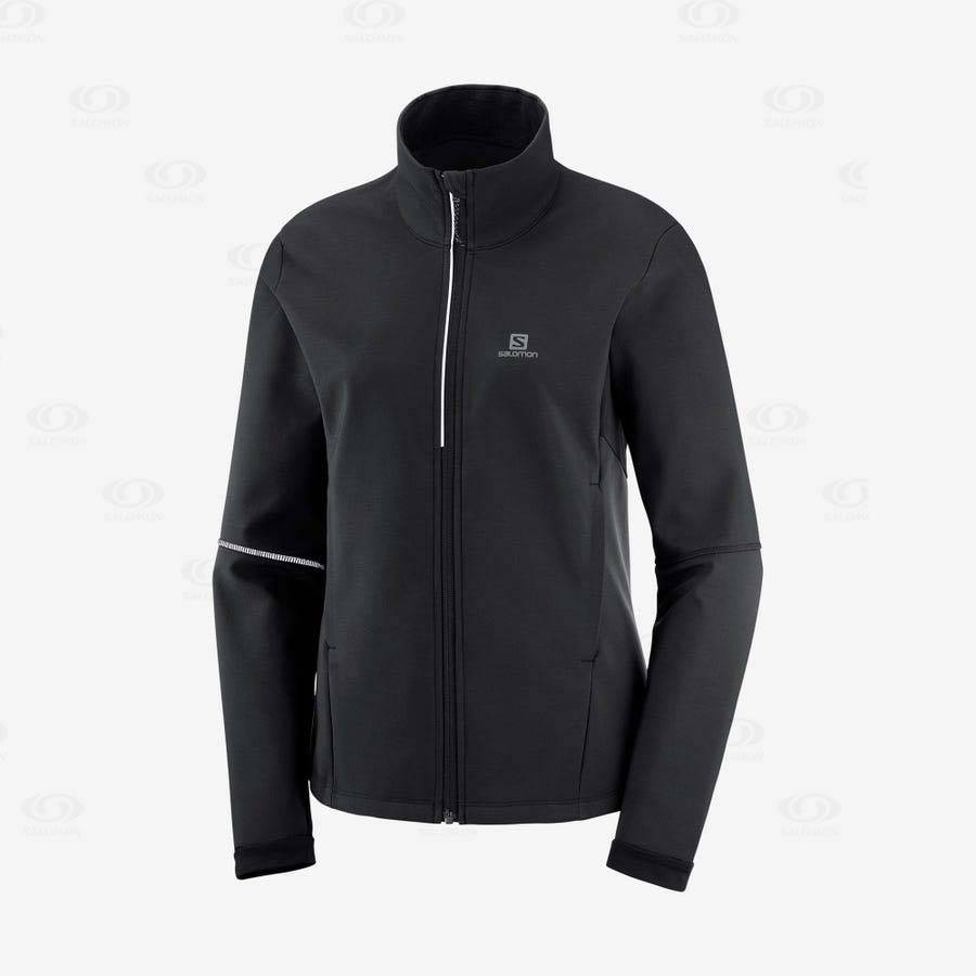 Black Women\'s Salomon AGILE SOFTSHELL Softshell Jackets | USA-O2421