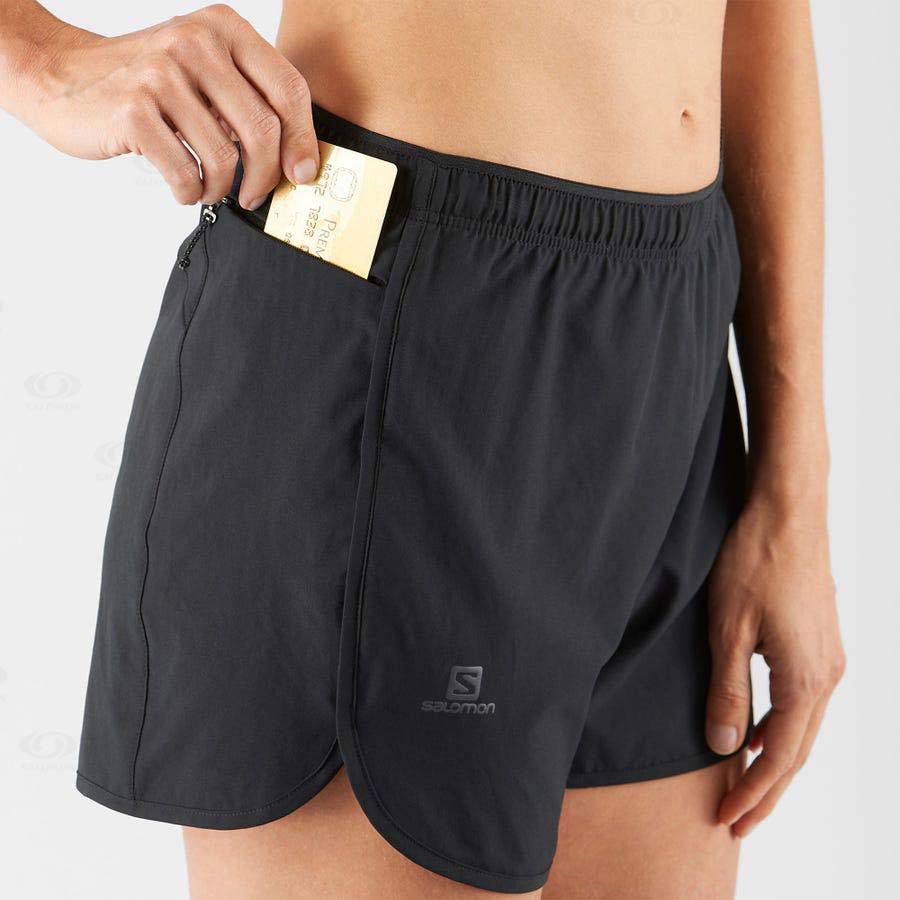 Black Women's Salomon AGILE Shorts | USA-W1740