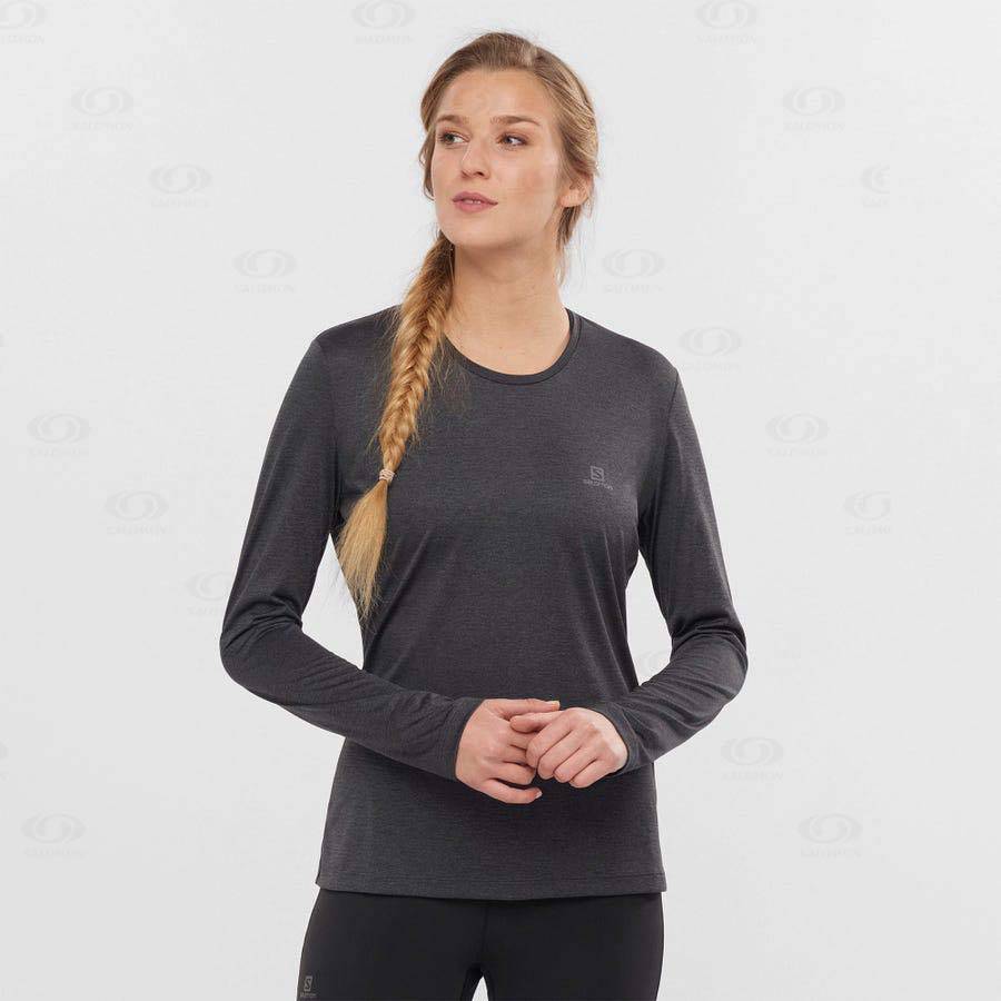 Black Women's Salomon AGILE T Shirts | USA-M2623