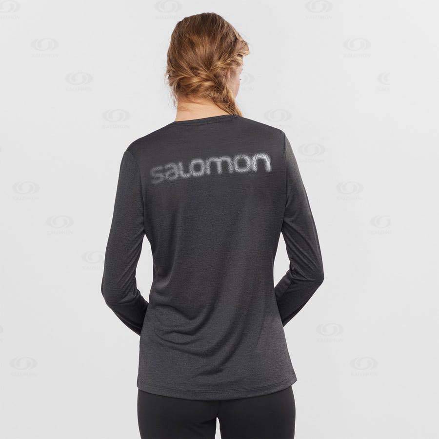 Black Women's Salomon AGILE T Shirts | USA-M2623