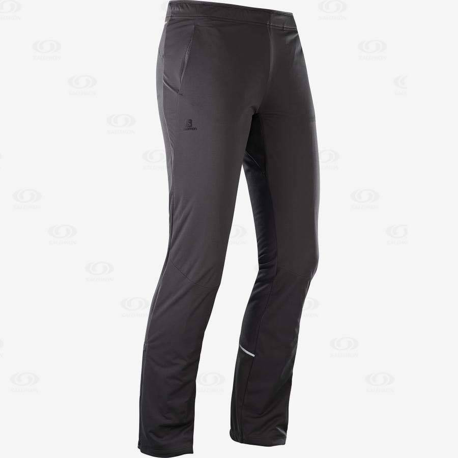 Black Women's Salomon AGILE WARM Pants | USA-O1504