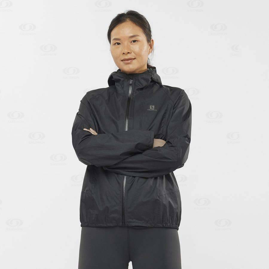 Black Women's Salomon BONATTI WATERPROOF Waterproof Jackets | USA-M1685