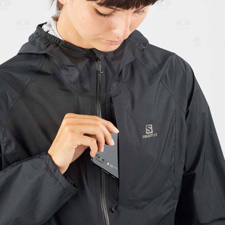 Black Women's Salomon BONATTI WATERPROOF Waterproof Jackets | USA-M1685