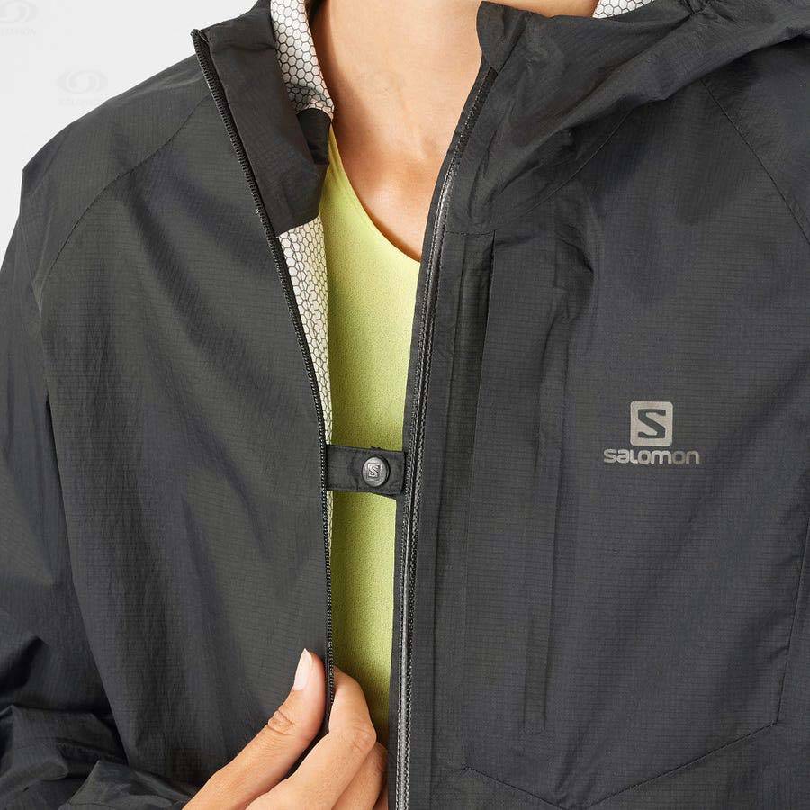 Black Women's Salomon BONATTI WATERPROOF Waterproof Jackets | USA-M1685