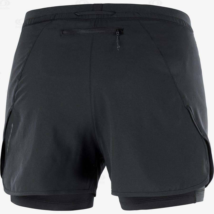 Black Women's Salomon CROSS 2IN1 Shorts | USA-W3510