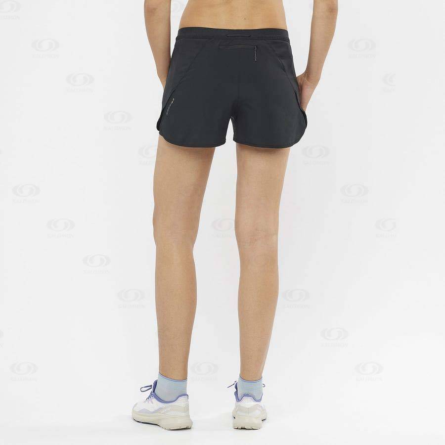 Black Women's Salomon CROSS 2IN1 Shorts | USA-W3510