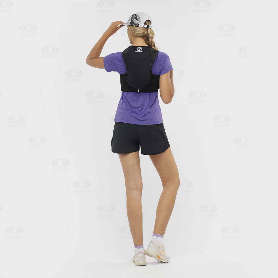 Black Women's Salomon CROSS 2IN1 Shorts | USA-W3510