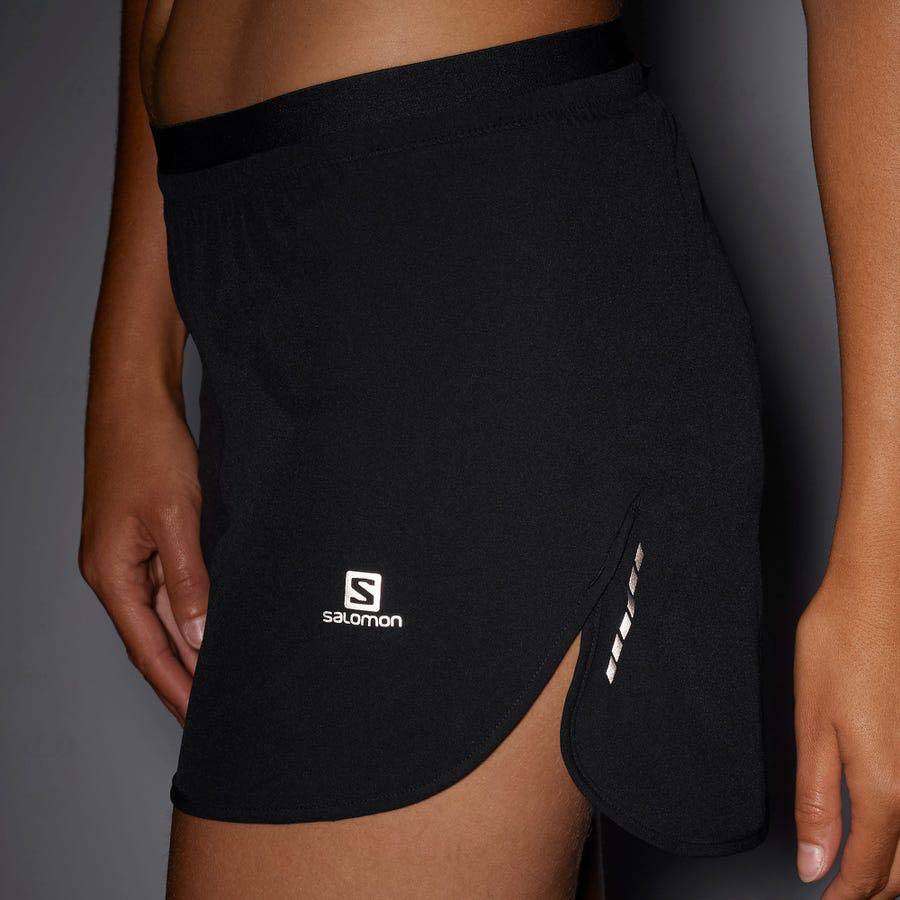 Black Women's Salomon CROSS 3'' Shorts | USA-O1691