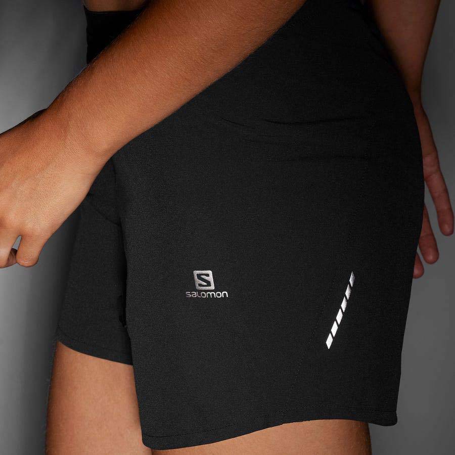 Black Women's Salomon CROSS 5'' Shorts | USA-A1157