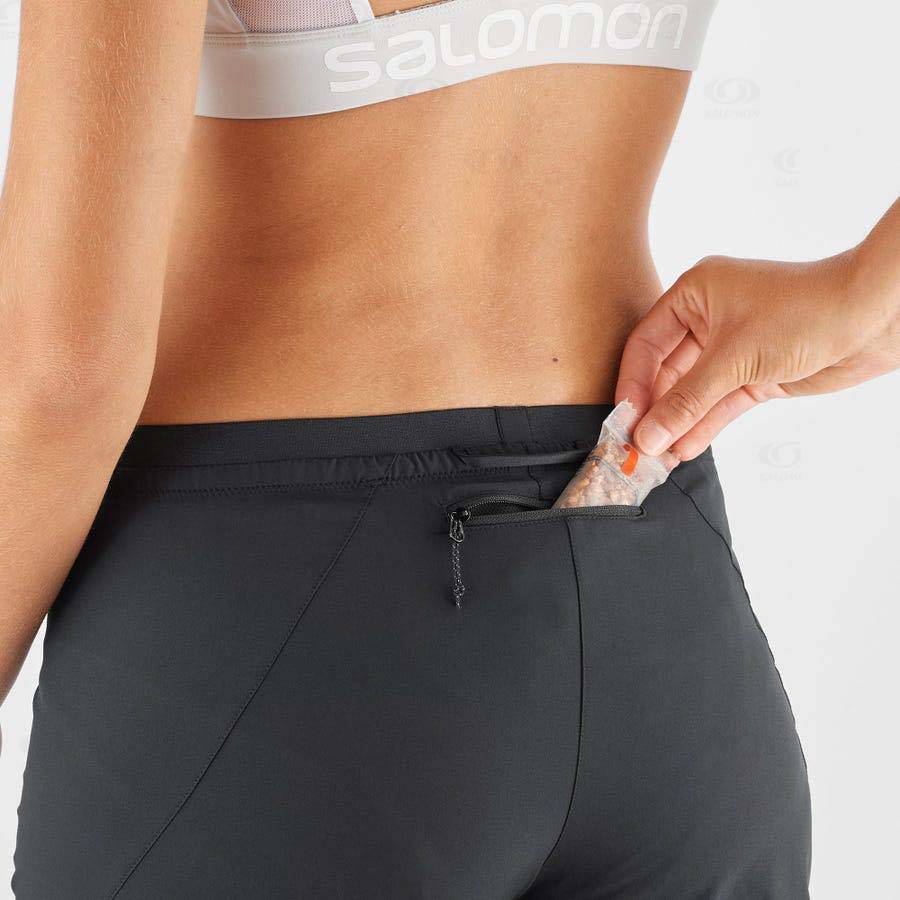 Black Women's Salomon CROSS 5'' Shorts | USA-A1157