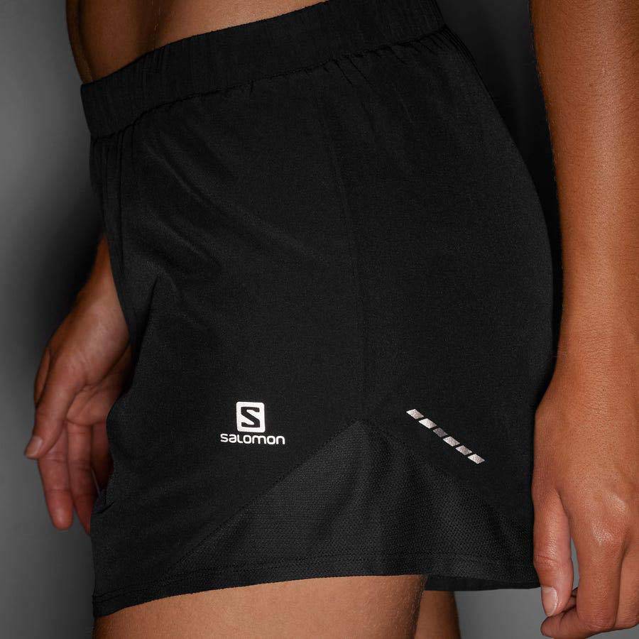 Black Women's Salomon CROSS REBEL 4'' Shorts | USA-W1470