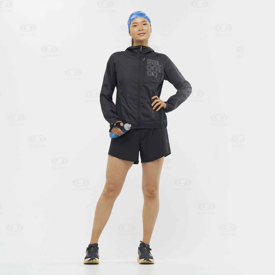 Black Women's Salomon CROSS REBEL 4'' Shorts | USA-W1470