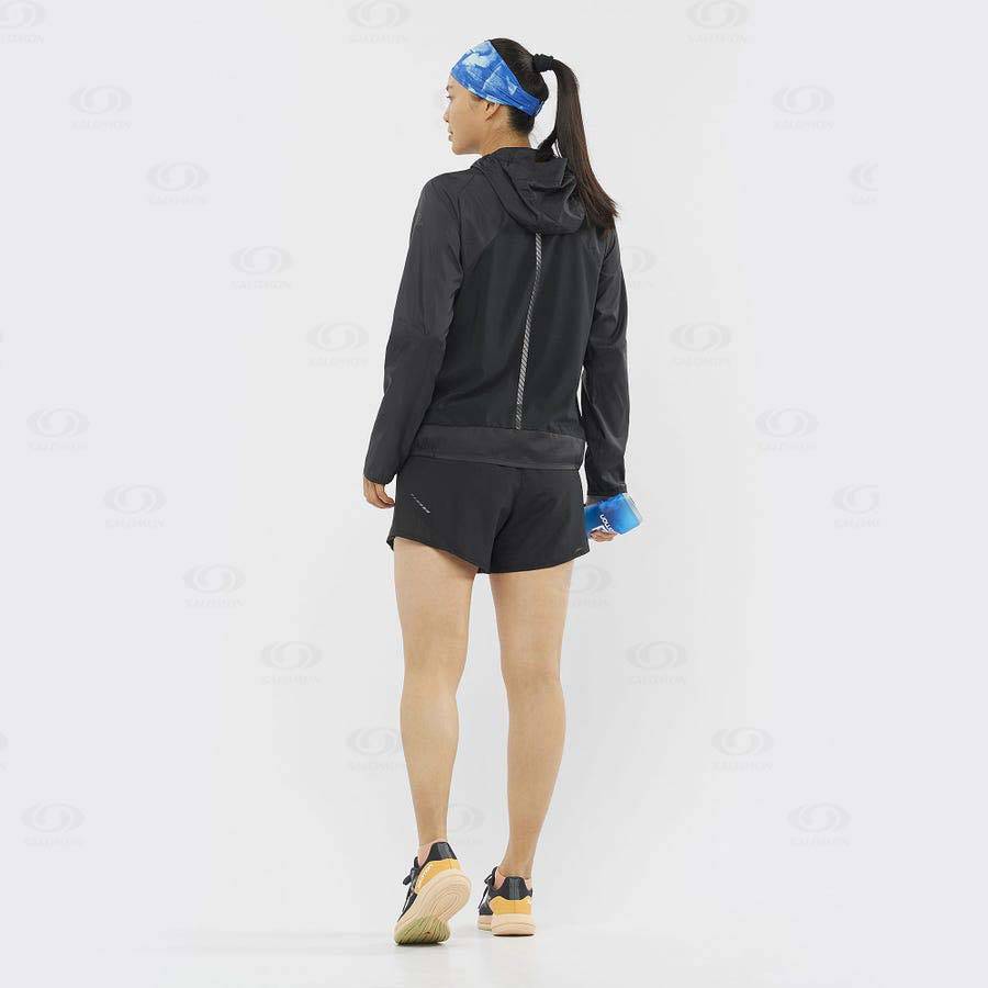 Black Women's Salomon CROSS REBEL 4'' Shorts | USA-W1470