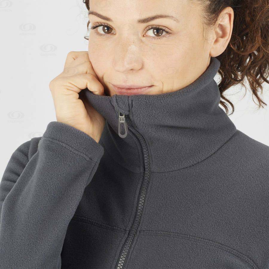 Black Women's Salomon ESSENTIAL COSY FLEECE Hoodie | USA-S2031