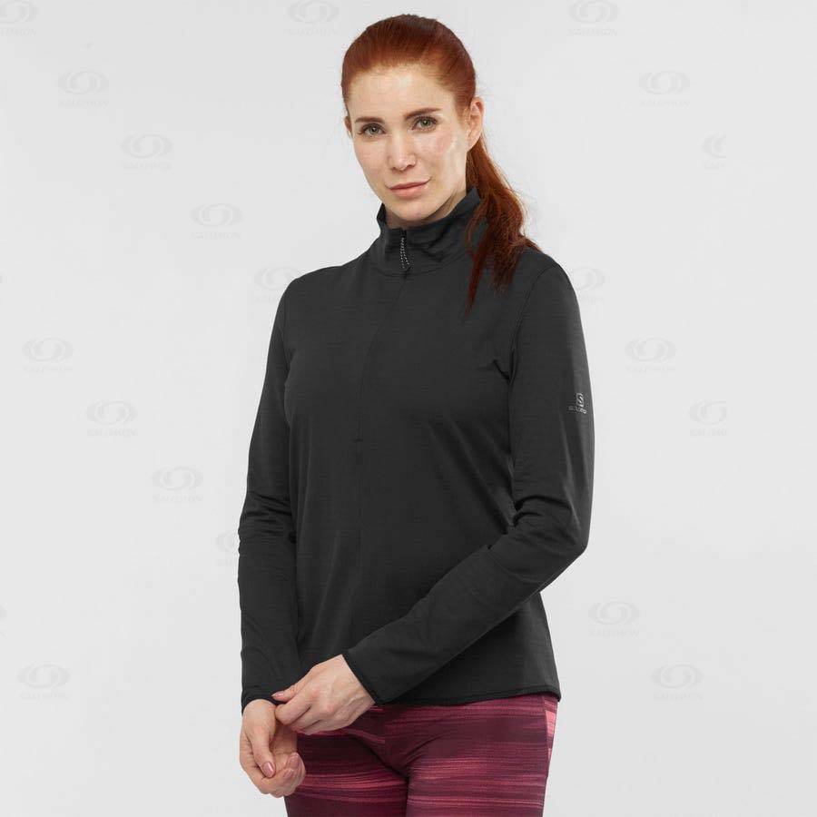 Black Women's Salomon ESSENTIAL LIGHTWARM Hoodie | USA-O1707