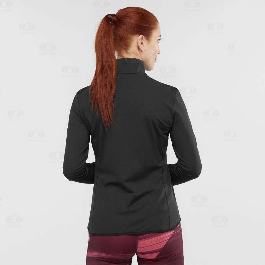 Black Women's Salomon ESSENTIAL LIGHTWARM Hoodie | USA-O1707