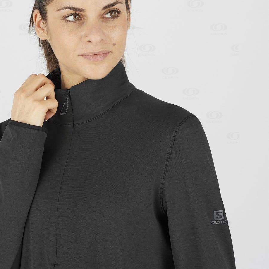 Black Women's Salomon ESSENTIAL LIGHTWARM Hoodie | USA-O1707