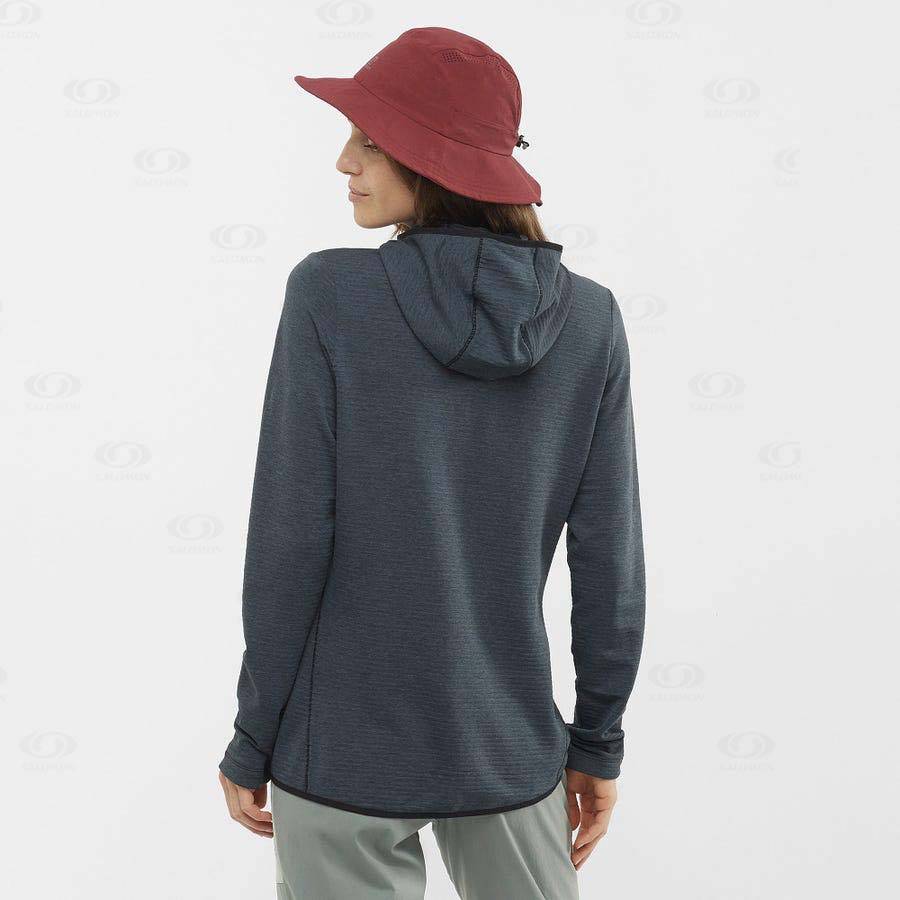 Black Women's Salomon ESSENTIAL LIGHTWARM HOODED Hoodie | USA-W1030