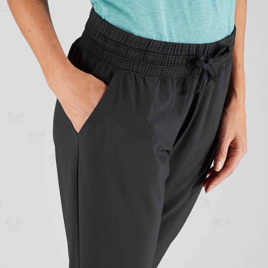 Black Women's Salomon ESSENTIAL LIGHT Pants | USA-O2139