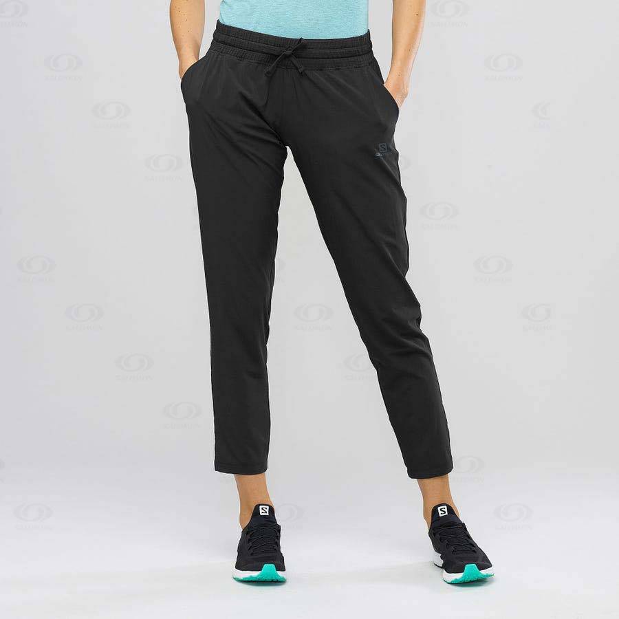 Black Women's Salomon ESSENTIAL LIGHT Pants | USA-O2139